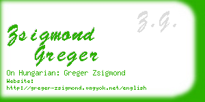 zsigmond greger business card